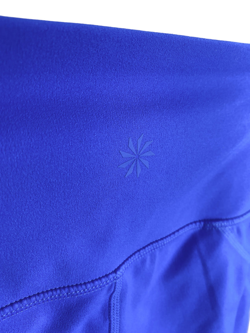 Athleta Women's Salutation Tie Dye Active Capri Legging Cobalt/White Size M