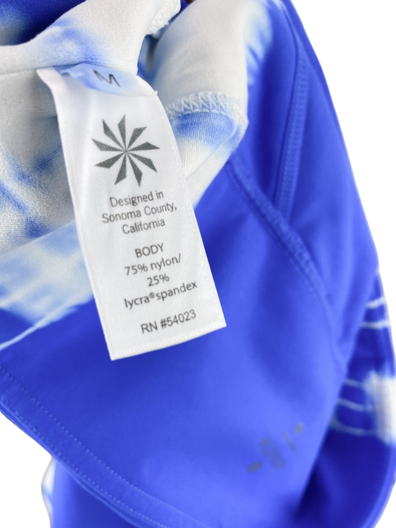Athleta Women's Salutation Tie Dye Active Capri Legging Cobalt/White Size M
