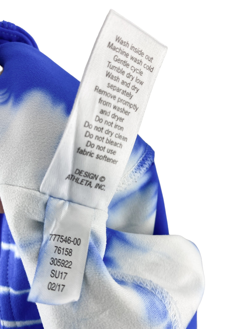 Athleta Women's Salutation Tie Dye Active Capri Legging Cobalt/White Size M