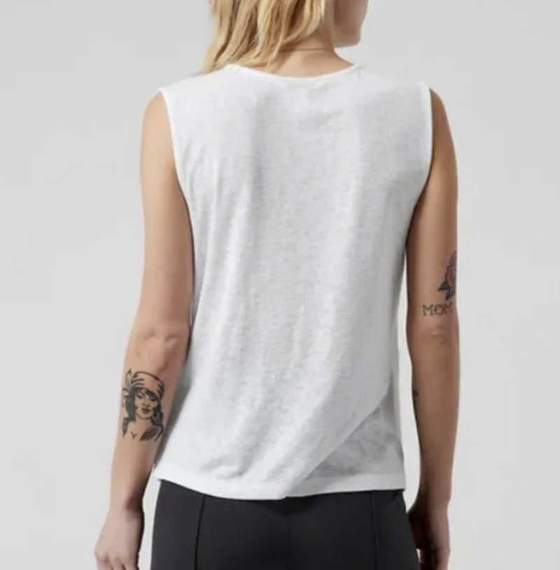 Athleta White Sleeveless Breezy Wrap Top Tank