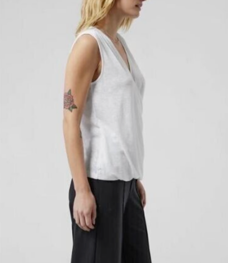 Athleta White Sleeveless Breezy Wrap Top Tank