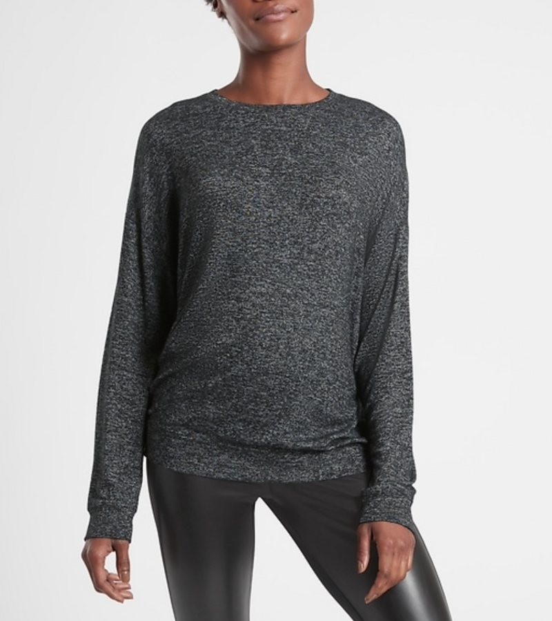 Athleta Charcoal Heather Mindful Soft Pullover