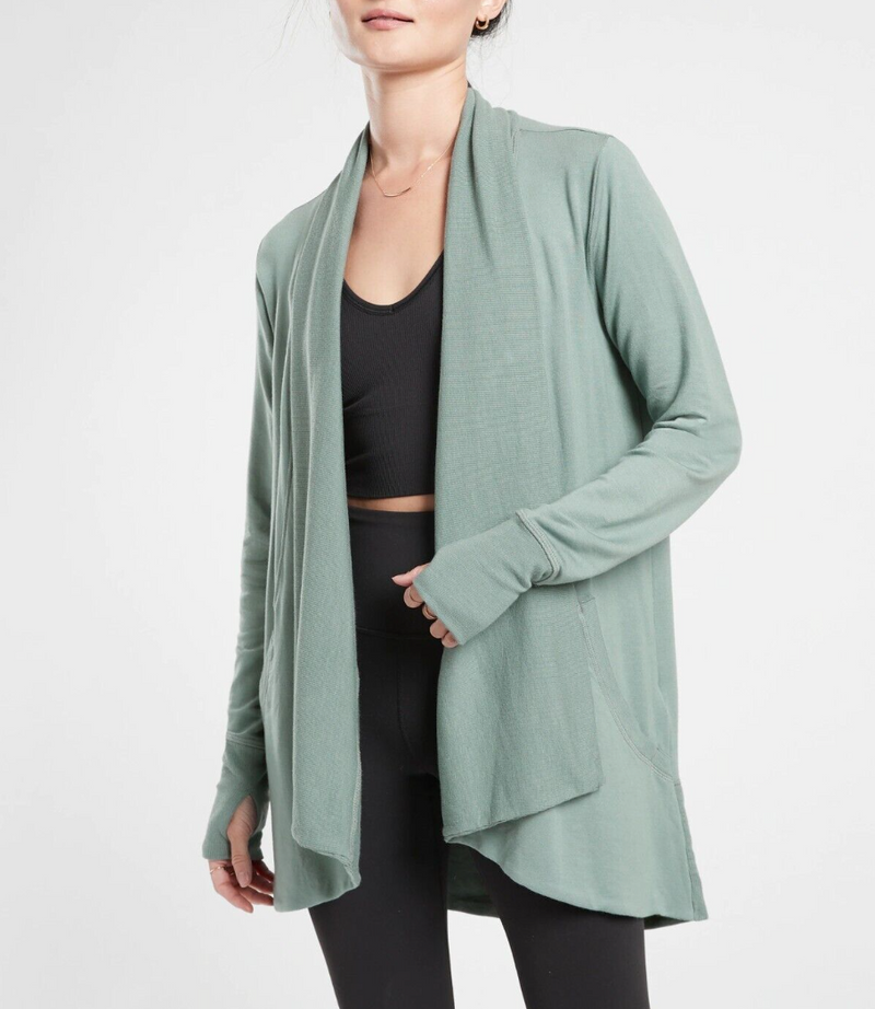 Athleta Minimalistic Grey Nirvana Pranayama Wrap Cardigan