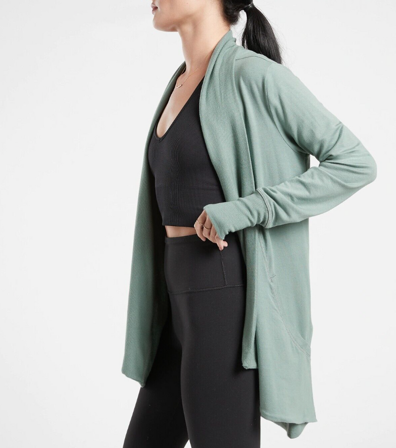 Athleta Minimalistic Grey Nirvana Pranayama Wrap Cardigan