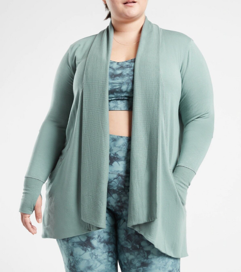 Athleta Minimalistic Grey Nirvana Pranayama Wrap Cardigan