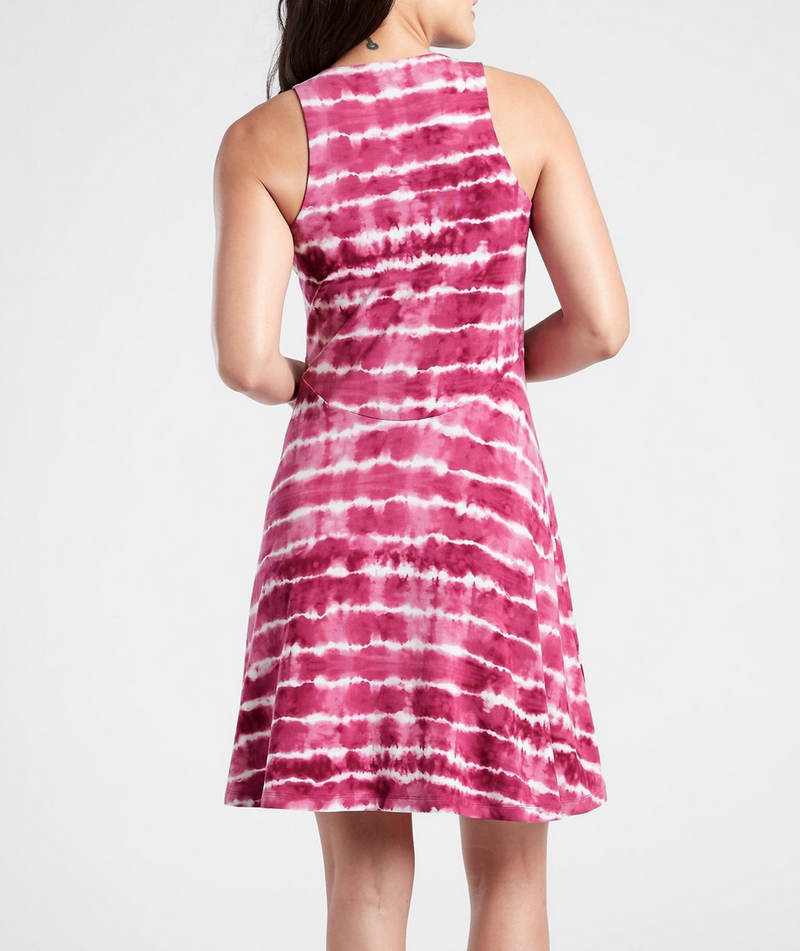 Athleta Purple White Tie-Dye Sleeveless Santorini Thera Dress