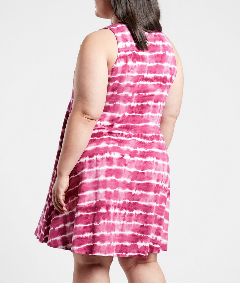 Athleta Purple White Tie-Dye Sleeveless Santorini Thera Dress