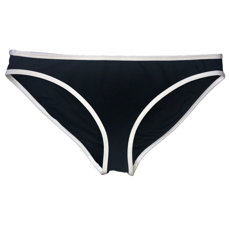 Athleta Black and White Clean Medium Bound Bikini Bottom - Size Large
