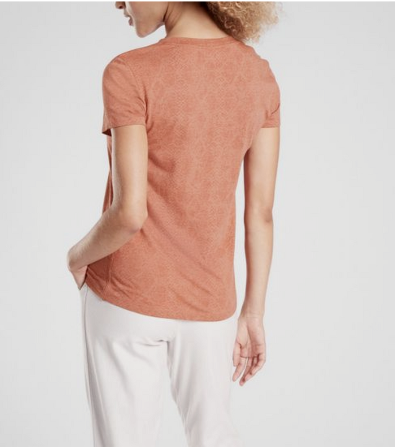 Athleta Etruscan Red Snake Print Short Sleeve Organic Daily Crew Tee