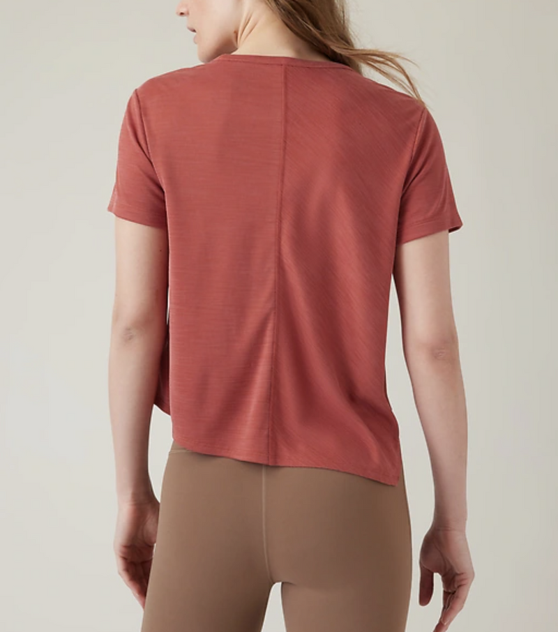 Athleta Cranberry Red Short Sleeve Relaxed Top
