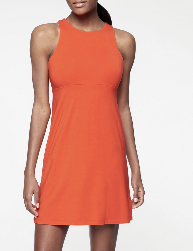 Athleta Orange Red Sleeveless Santorini Dress