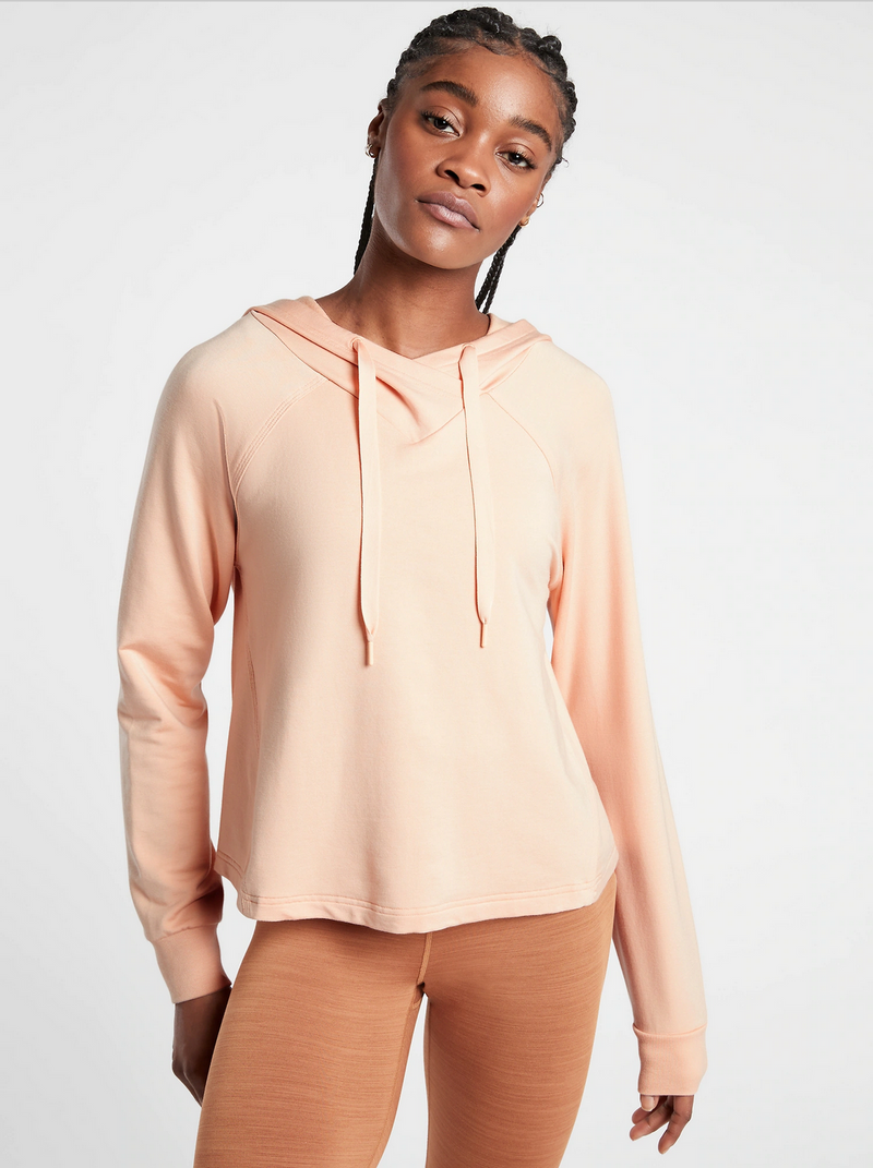 Athleta Buttery Beige Long Sleeve Boardwalk High Hip Hoodie