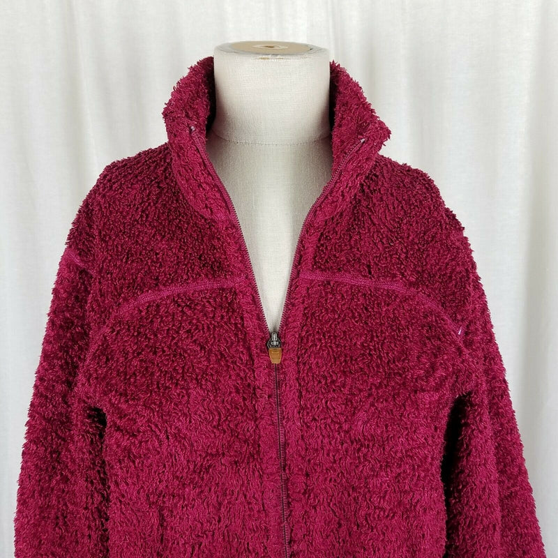 Vintage LL Bean Polartec Hi-Pile Berber Sherpa Fleece Zip Jacket Womens M Fuzzy