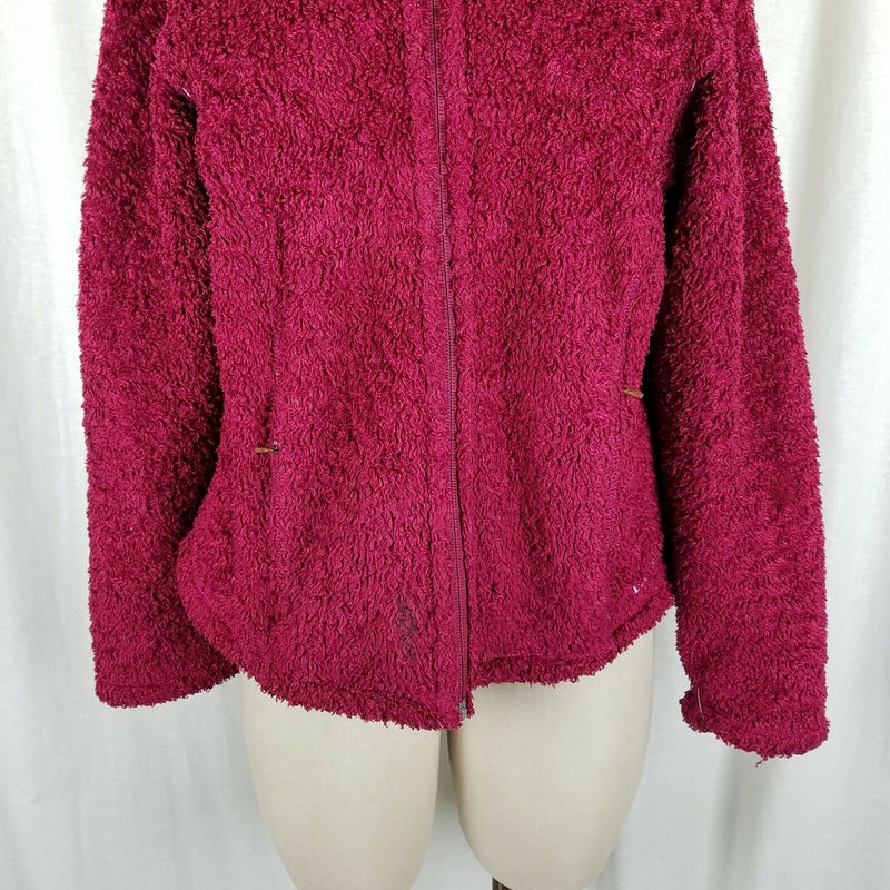 Vintage LL Bean Polartec Hi-Pile Berber Sherpa Fleece Zip Jacket Womens M Fuzzy