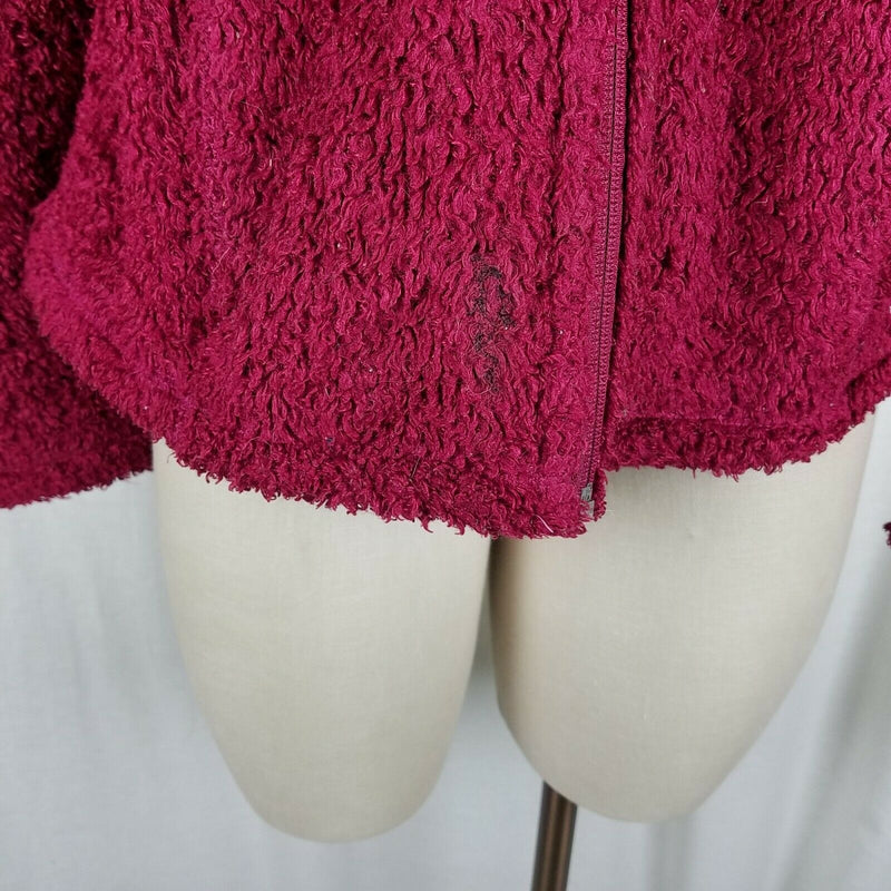 Vintage LL Bean Polartec Hi-Pile Berber Sherpa Fleece Zip Jacket Womens M Fuzzy