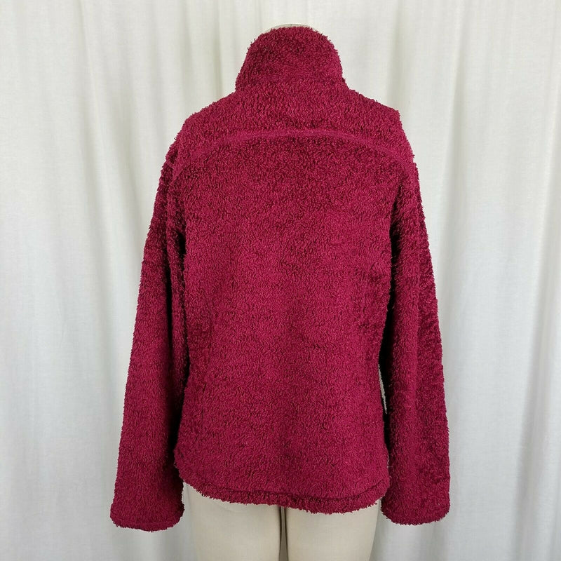 Vintage LL Bean Polartec Hi-Pile Berber Sherpa Fleece Zip Jacket Womens M Fuzzy