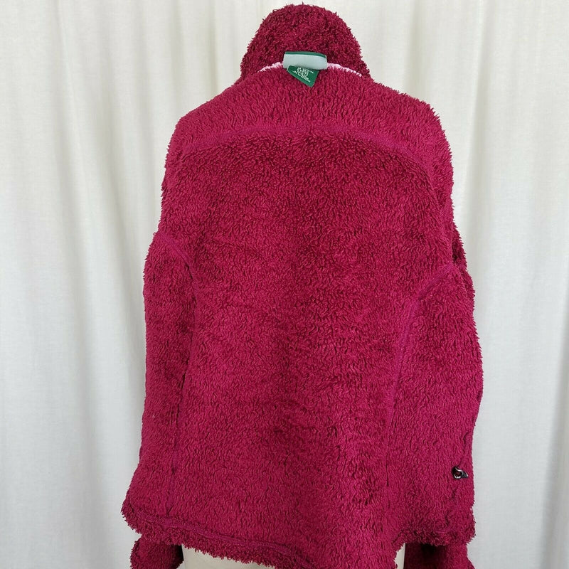 Vintage LL Bean Polartec Hi-Pile Berber Sherpa Fleece Zip Jacket Womens M Fuzzy