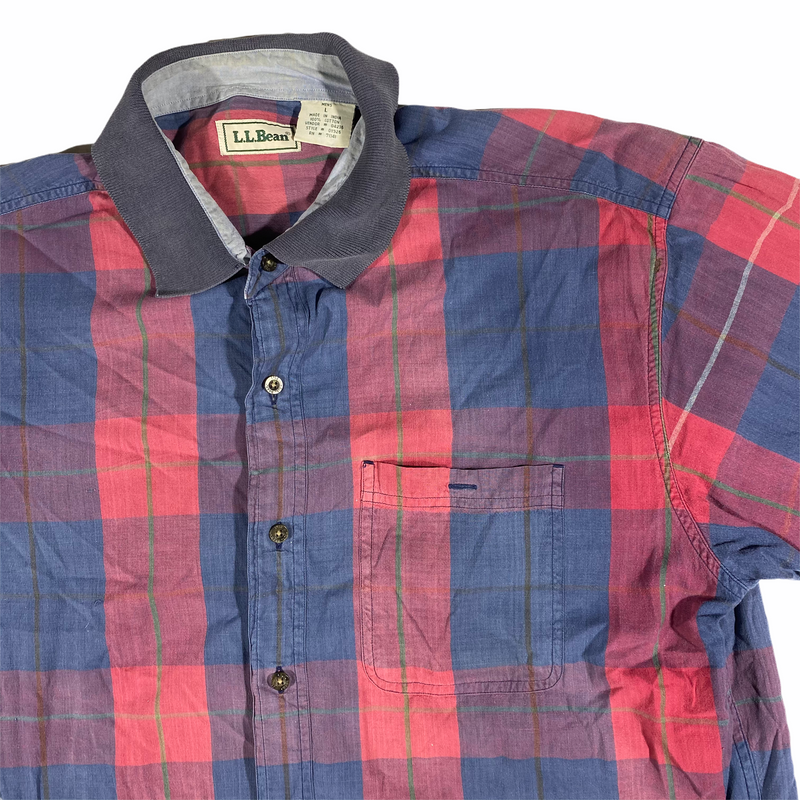 90s LL Bean polo collar button down shirt. large