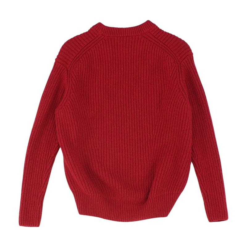 Red Solid Crewneck Sweater