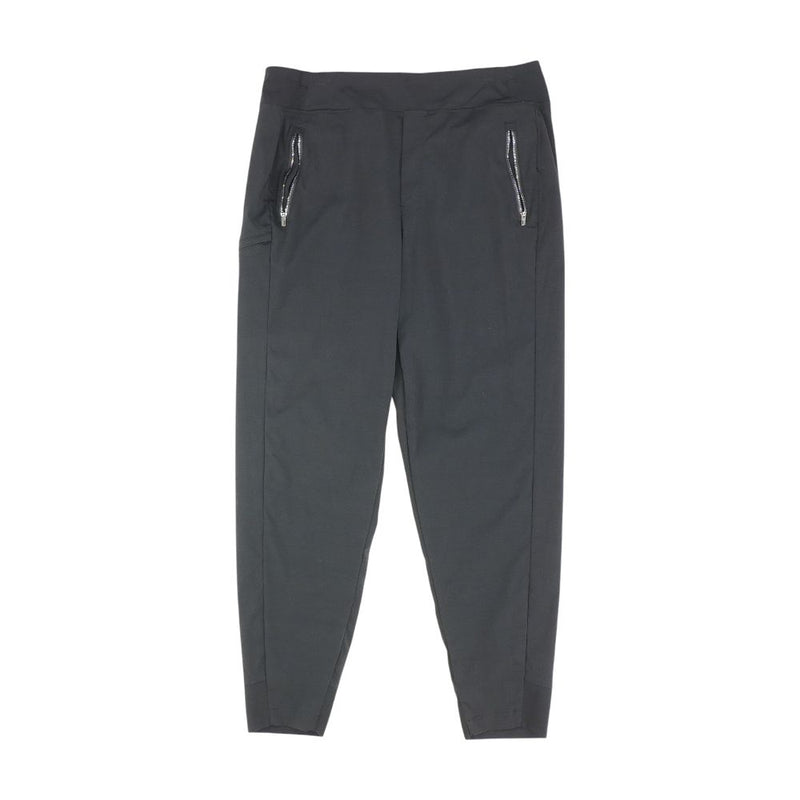 Black Solid Active Pants