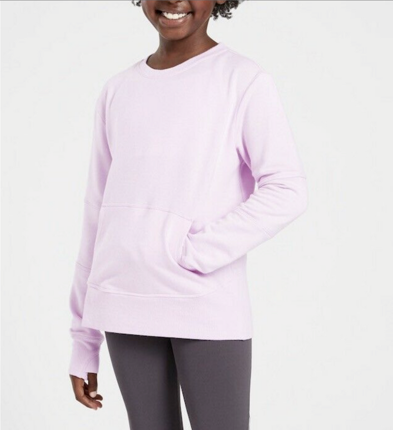Athleta Girl So Gifted Lilac Sweatshirt with Front Pocket