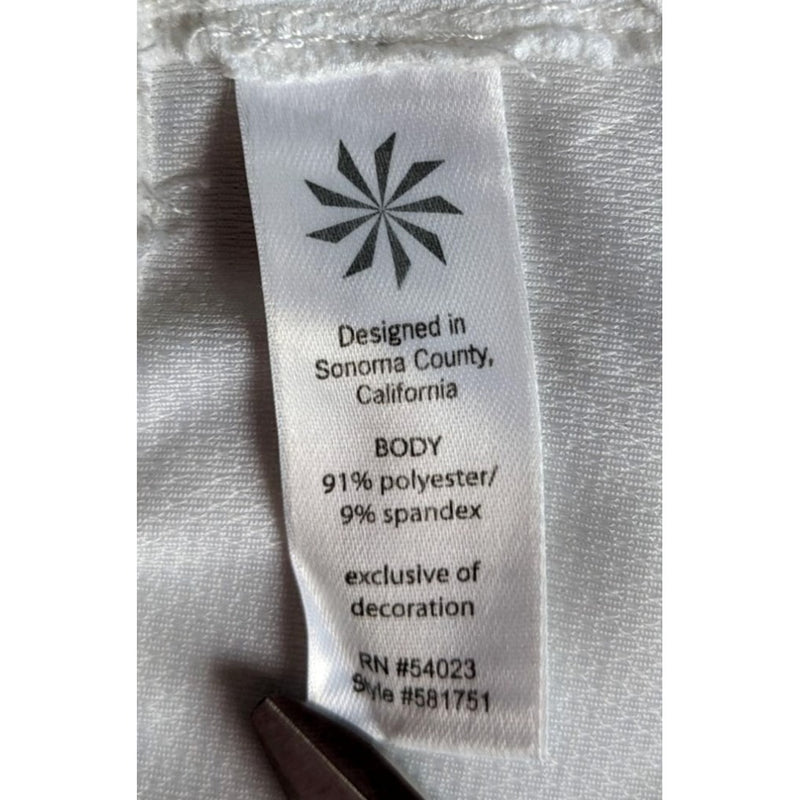 ATHLETA Grenada Wick-It White Swim Cover-Up 581751 Long Sleeve Drawstring Sz XS