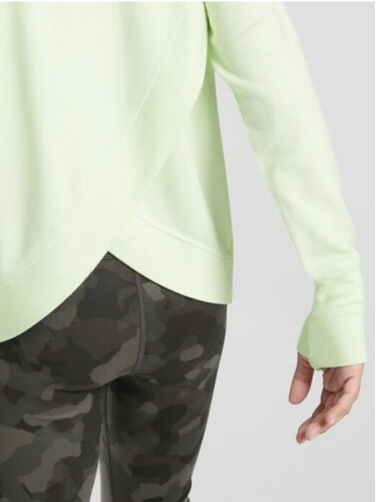 Athleta Girl Cozy Cross Your Fingers Green Mint Sweatshirt