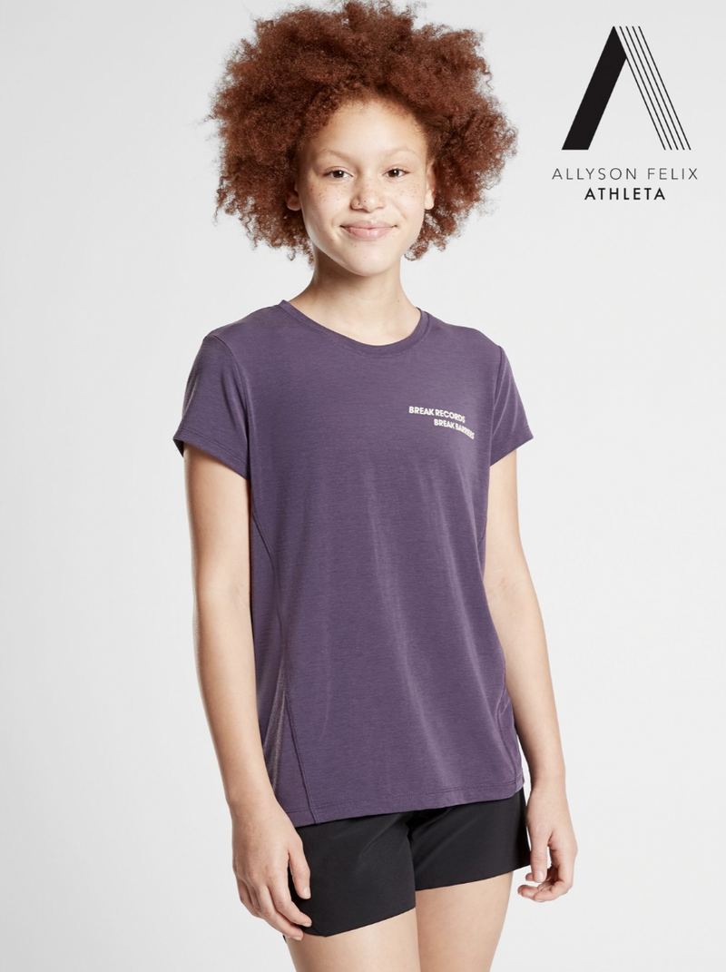 Athleta Girl - Allyson Felix - Purple Girl Break Records Tee