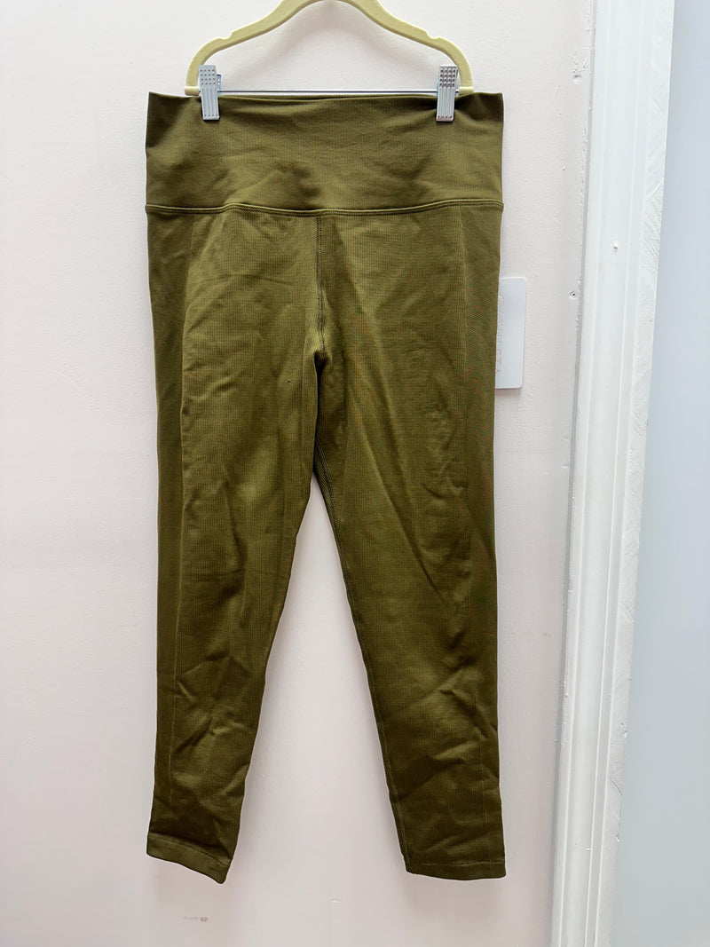 Athleta Ribbed Green Leggings