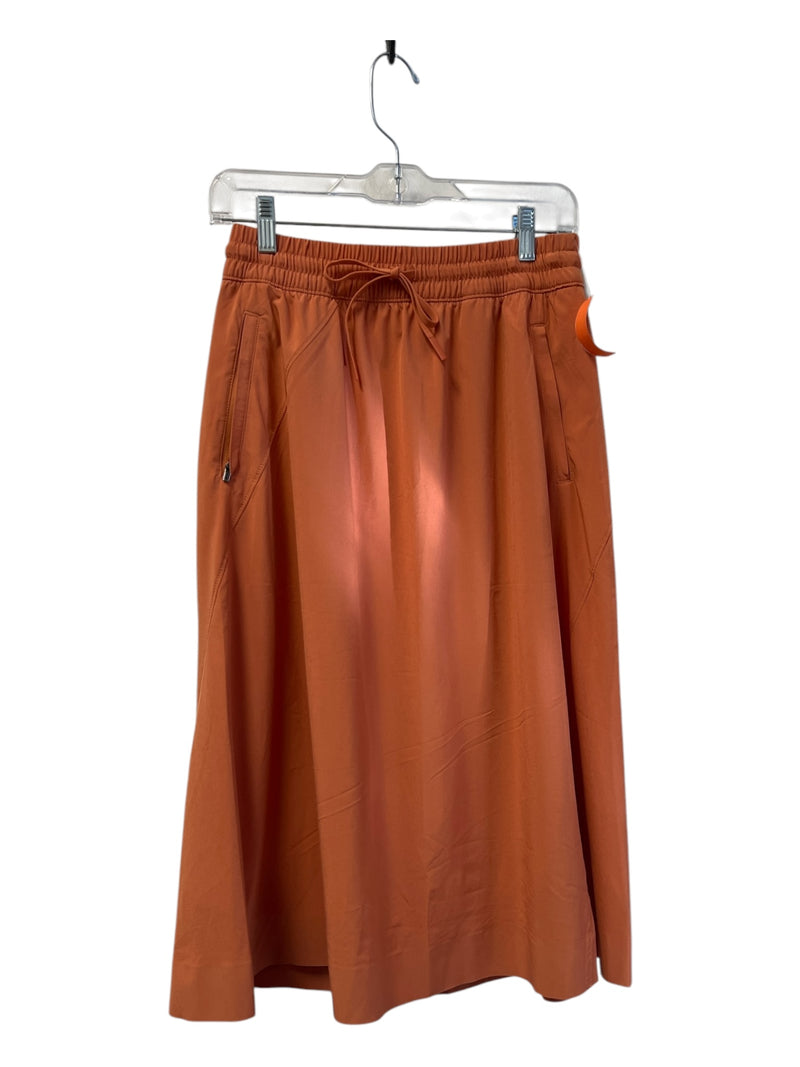 Athleta Size 6 Terra Cotta Poly Blend Elastic Waist Drawstring Pockets Skirt