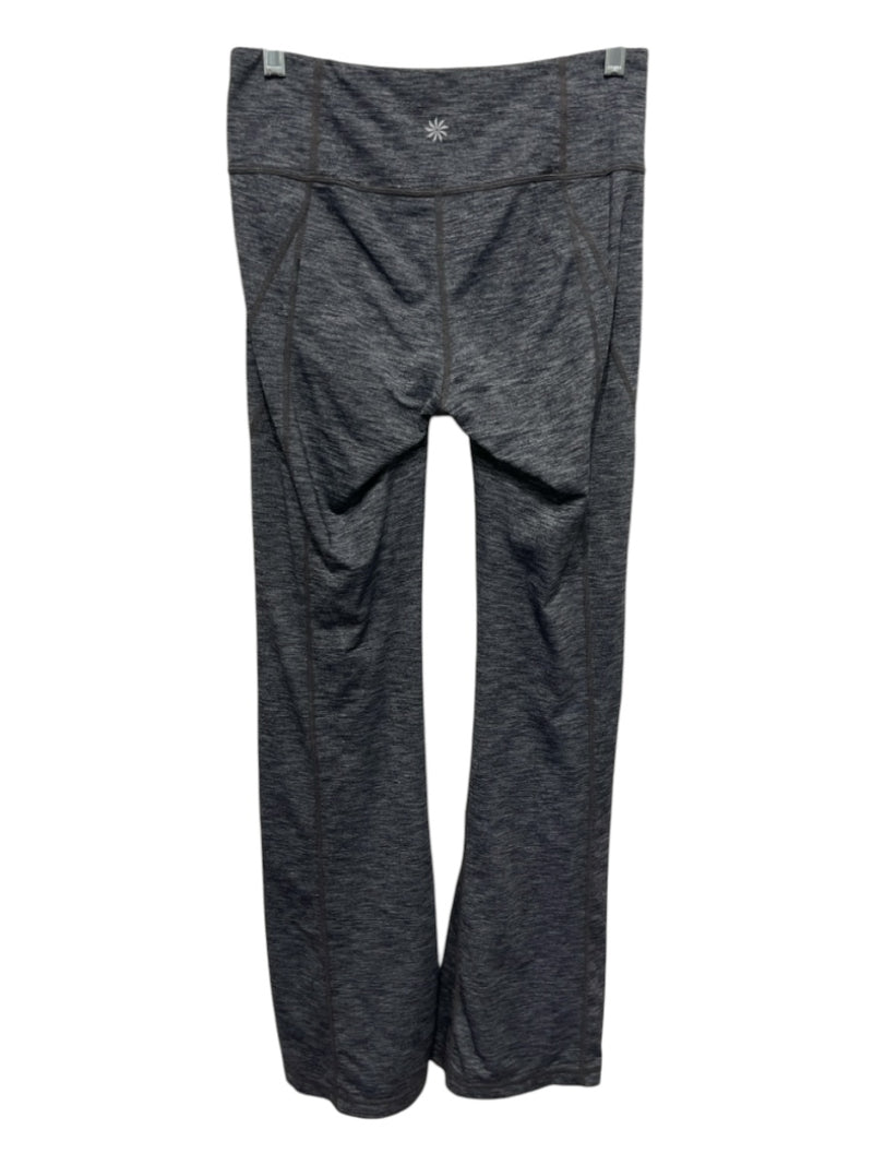Athleta Size Small Gray Supplex Blend Heathered Wide Waist Band Flare Leggings