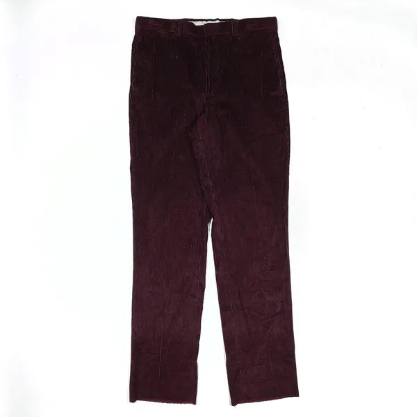 LL BEAN Maroon Regular Straight Corduroy Trousers Mens W36 L37