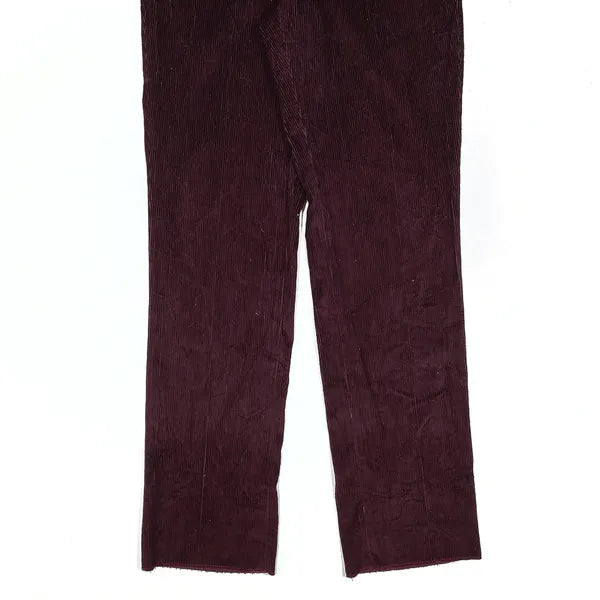 LL BEAN Maroon Regular Straight Corduroy Trousers Mens W36 L37