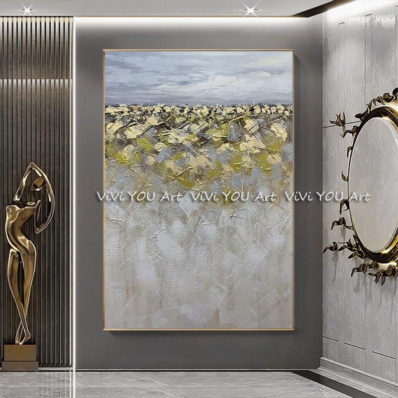 Oil painting Hand Painted Modern art Oil Painting gold painting wall picture For Room Canvas Painting