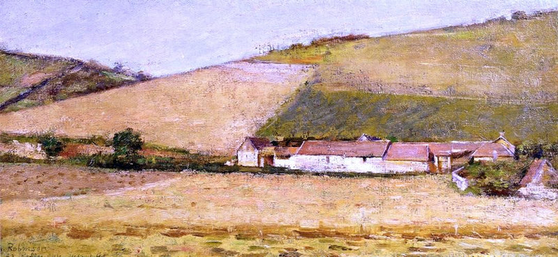 Farm Among Hills by Theodore Robinson - Hand Painted Oil Painting