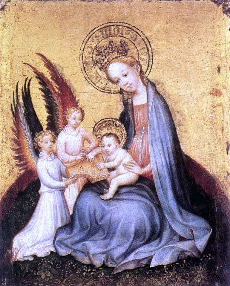 The Virgin in a Paradise Garden by Painters (2) Masters - Hand Painted Oil Painting