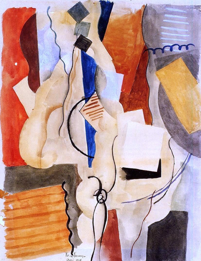 Smoking in the Shelter by Roger De la Fresnaye - Hand Painted Oil Painting