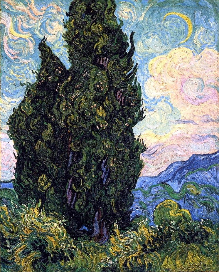 Cypresses by Vincent Van Gogh - Hand Painted Oil Painting