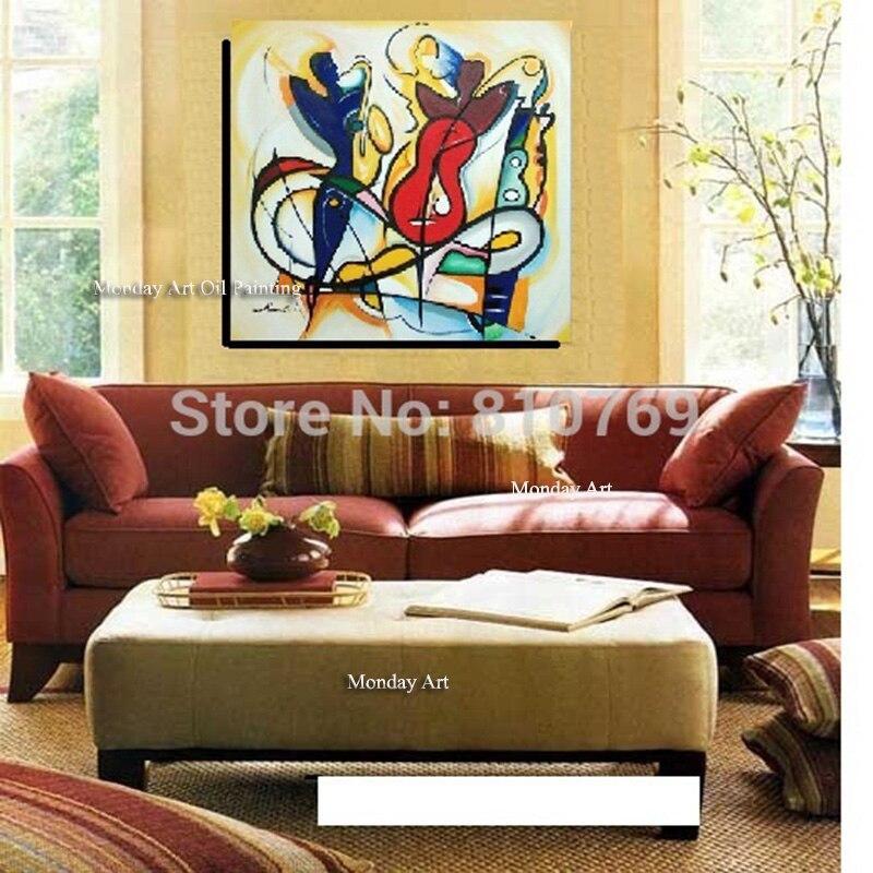 Hand Painted oil painting Picasso Abstract oil painting Modern Canvas painting instrument Art coloring for