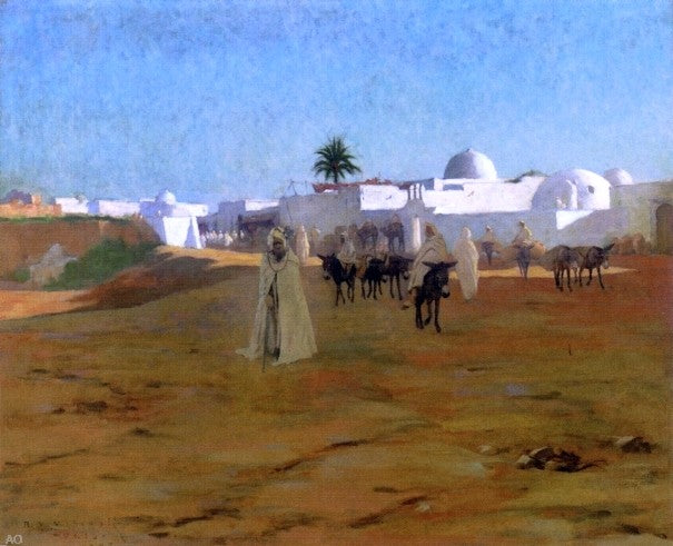 Tunisian Village by Robert Van Vorst Sewell - Hand Painted Oil Painting