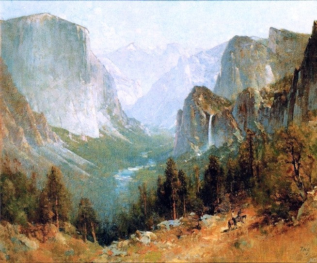 Yosemite Valley from Inspiration Point by Thomas Hill - Hand Painted Oil Painting