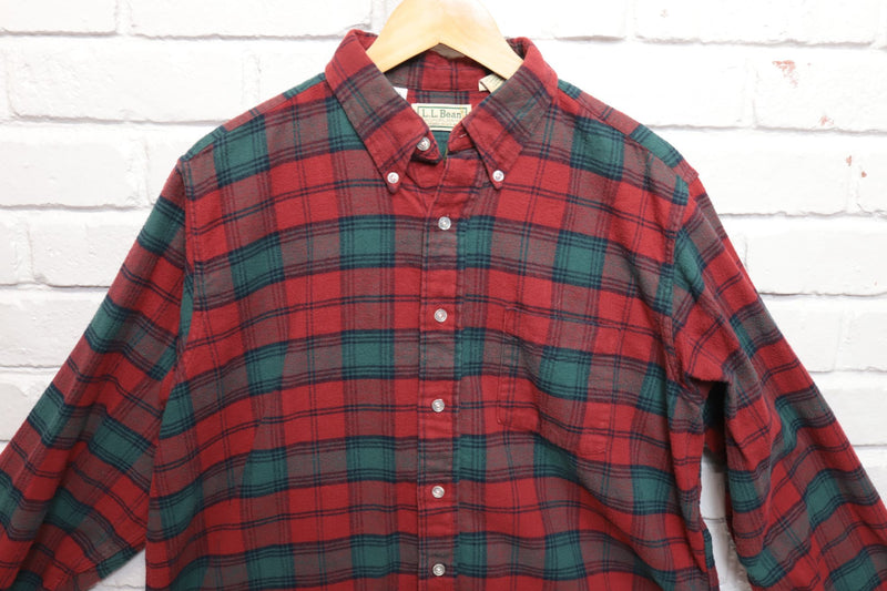90s Vintage LL Bean Plaid Button Down Shirt Size Large