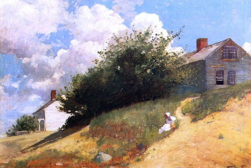 Houses on a Hill by Winslow Homer - Hand Painted Oil Painting