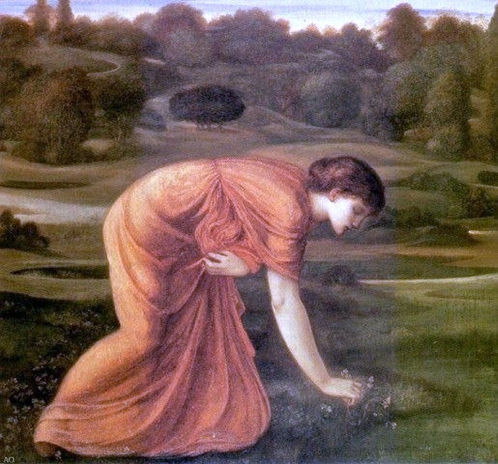 The March Marigold by Sir Edward Burne-Jones - Hand Painted Oil Painting