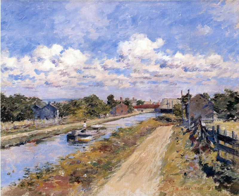 On the Canal (of Port Ben Series) by Theodore Robinson - Hand Painted Oil Painting