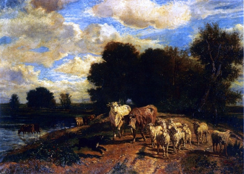 Returning to Pasture by Giuseppe Palizzi - Hand Painted Oil Painting