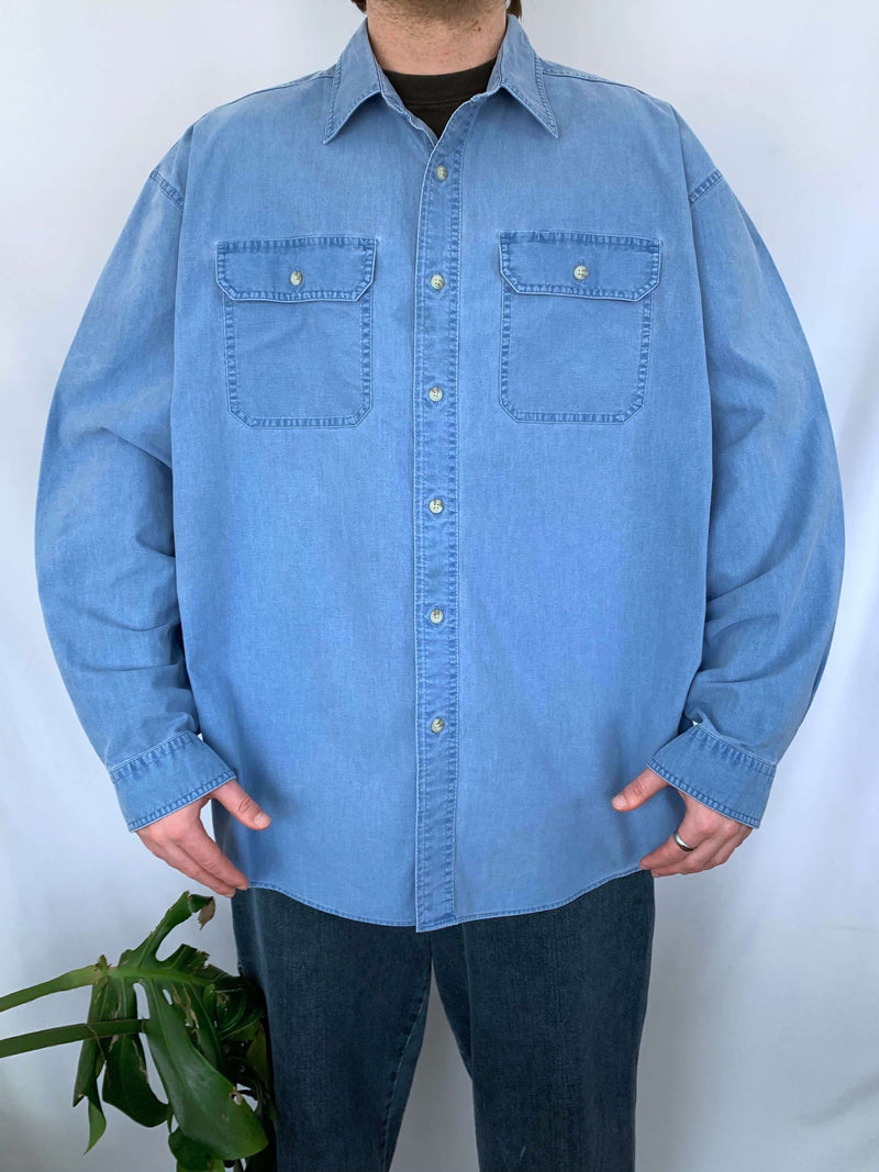 PALE BLUE LL BEAN OVERSHIRT - XL/XXL