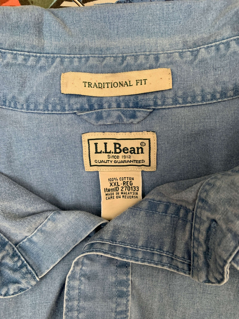 PALE BLUE LL BEAN OVERSHIRT - XL/XXL