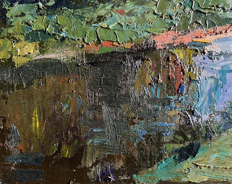 Oil painting Forest along the river Boris Serdyuk