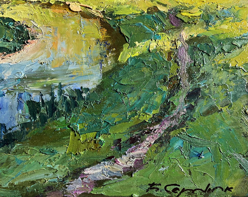 Oil painting Forest along the river Boris Serdyuk